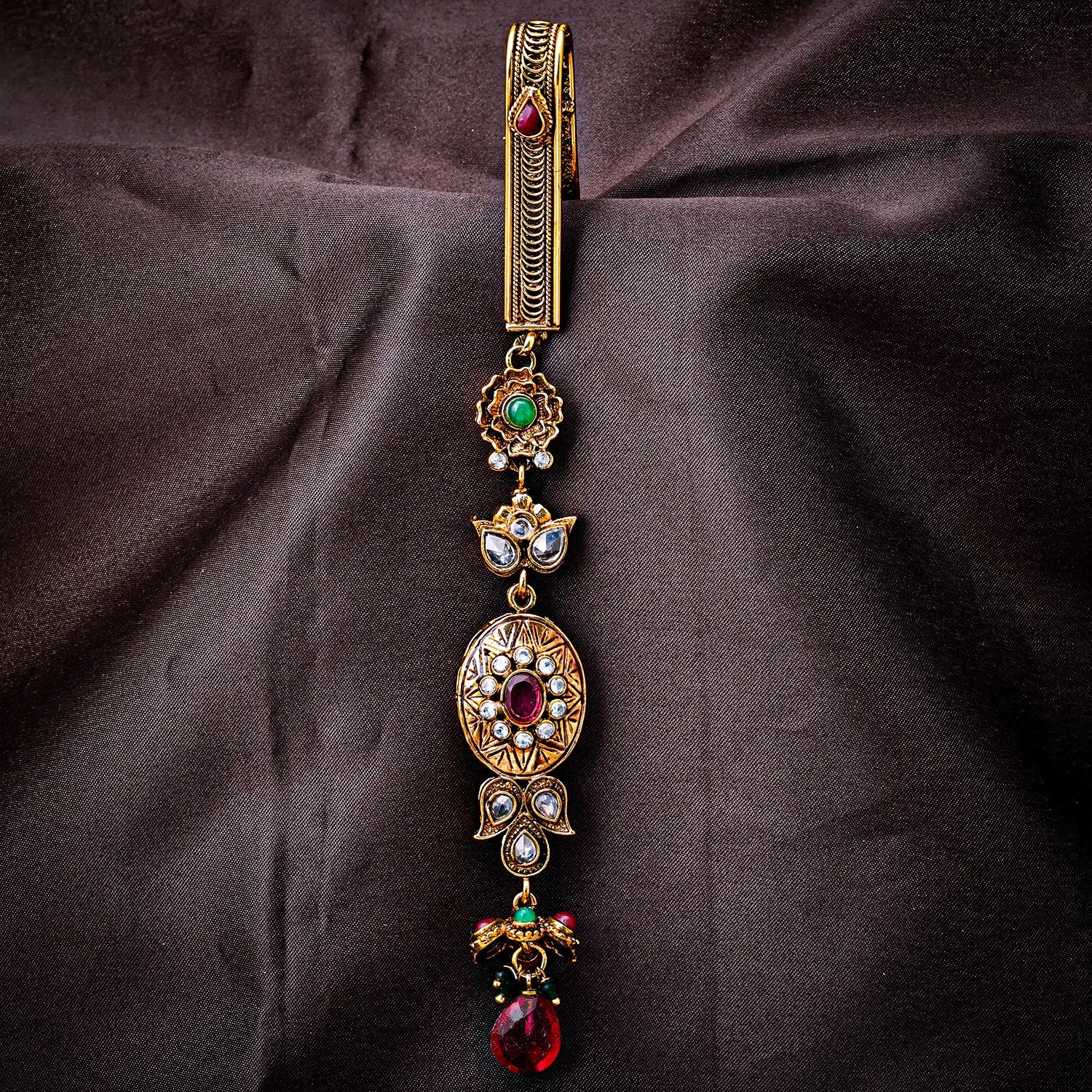 Sukkhi Elegant Golden Gold Plated Kundan & Pearl Chabi Challa for Women