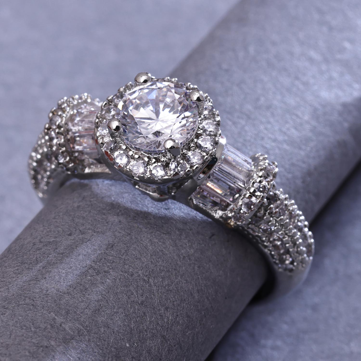 Sukkhi Ethnic Silver Rhodium Plated CZ Ring for Women