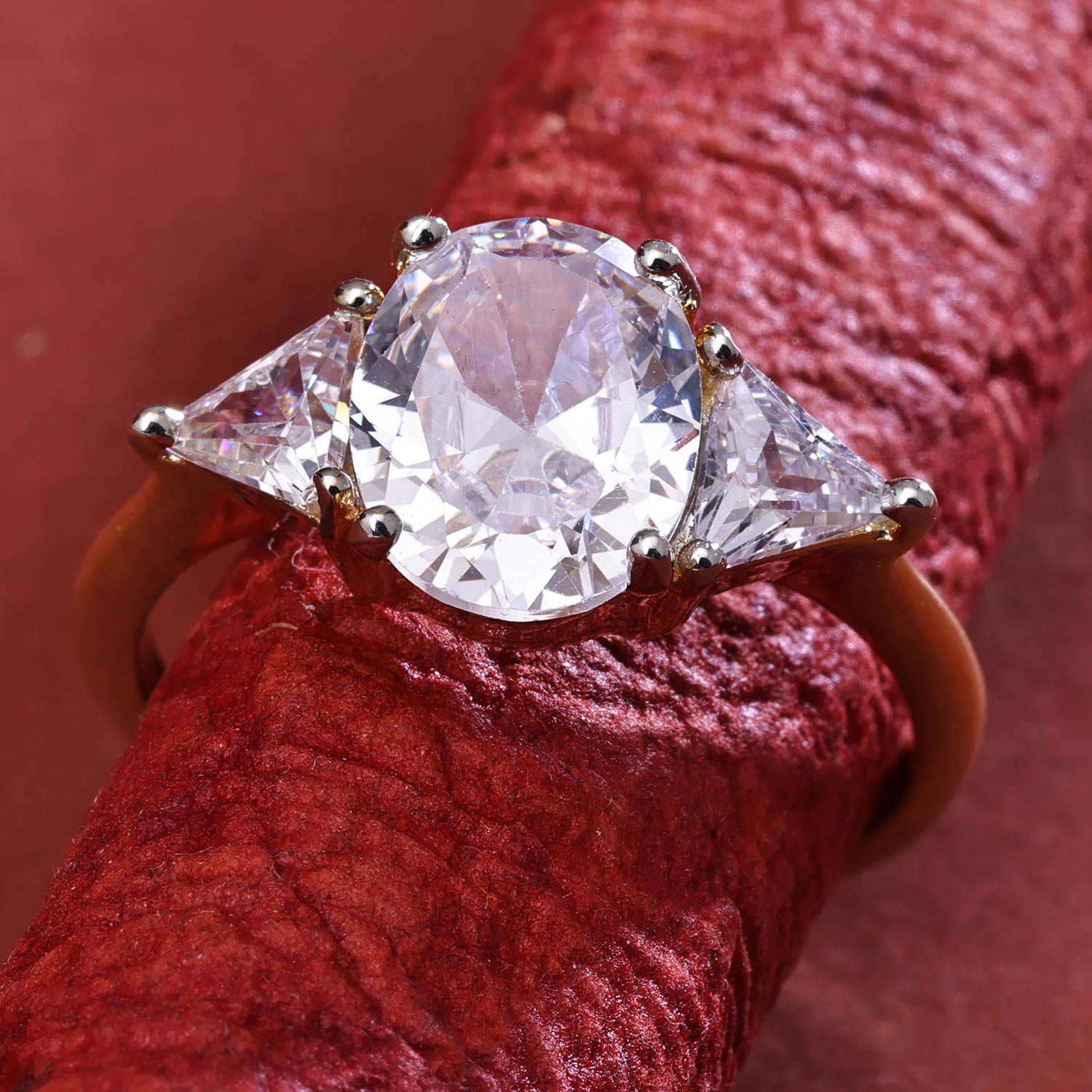 Sukkhi Delightful Golden Gold CZ Ring for Women
