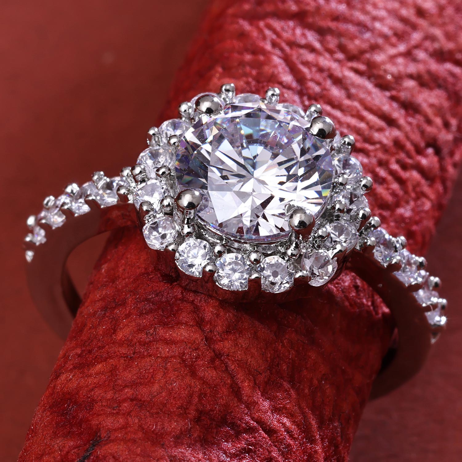 Sukkhi Fabulous Silver Rhodium Plated CZ Ring for Women