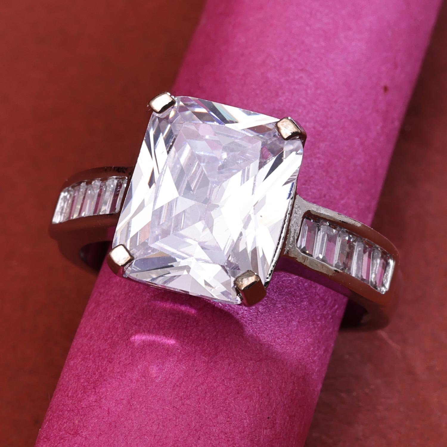 Sukkhi Awesome Silver Rhodium Plated CZ Ring for Women