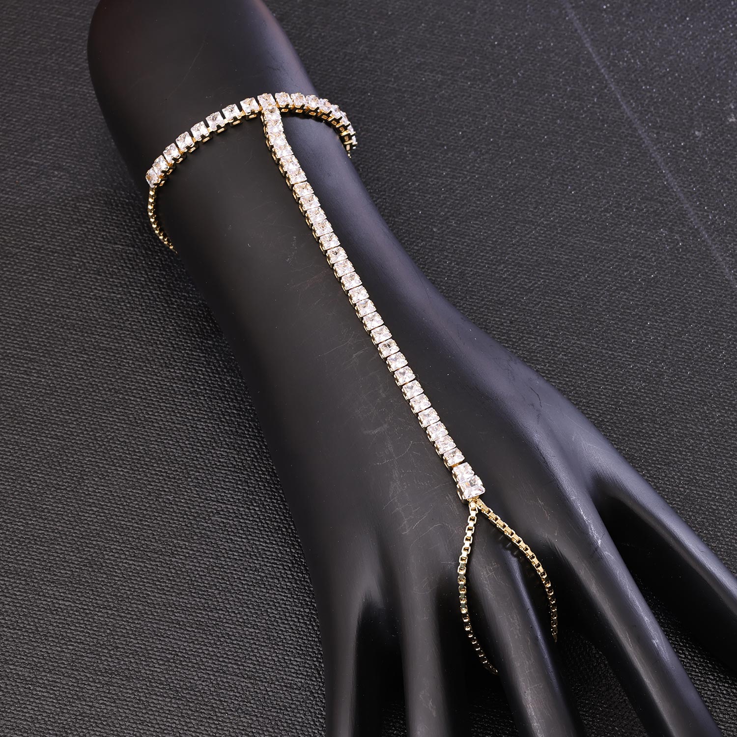 Sukkhi Marvelous Golden Gold Plated CZ Haathpan for Women