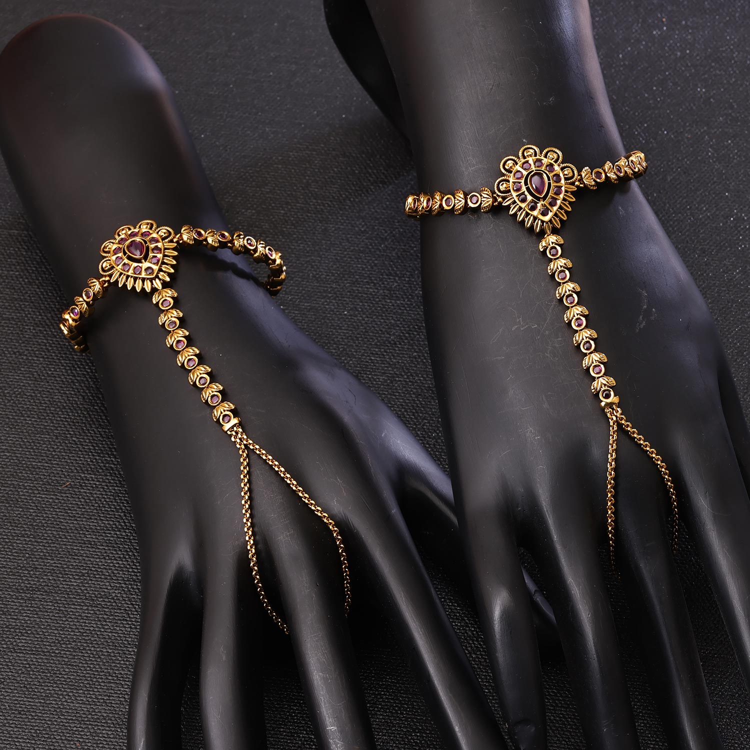 Sukkhi Fancy Golden Gold Plated Pearl Haathpan for Women