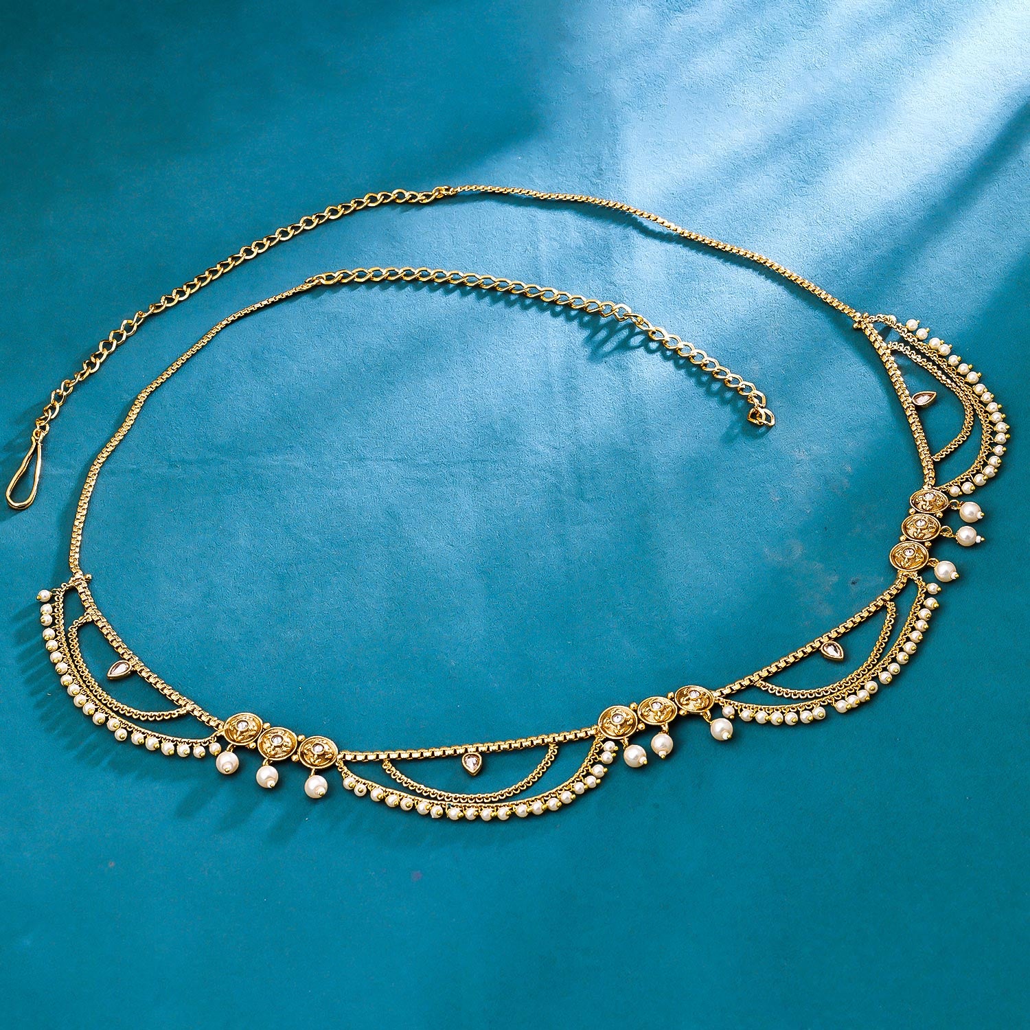 Sukkhi Spectacular Golden Gold Plated Pearl Kamarband for Women