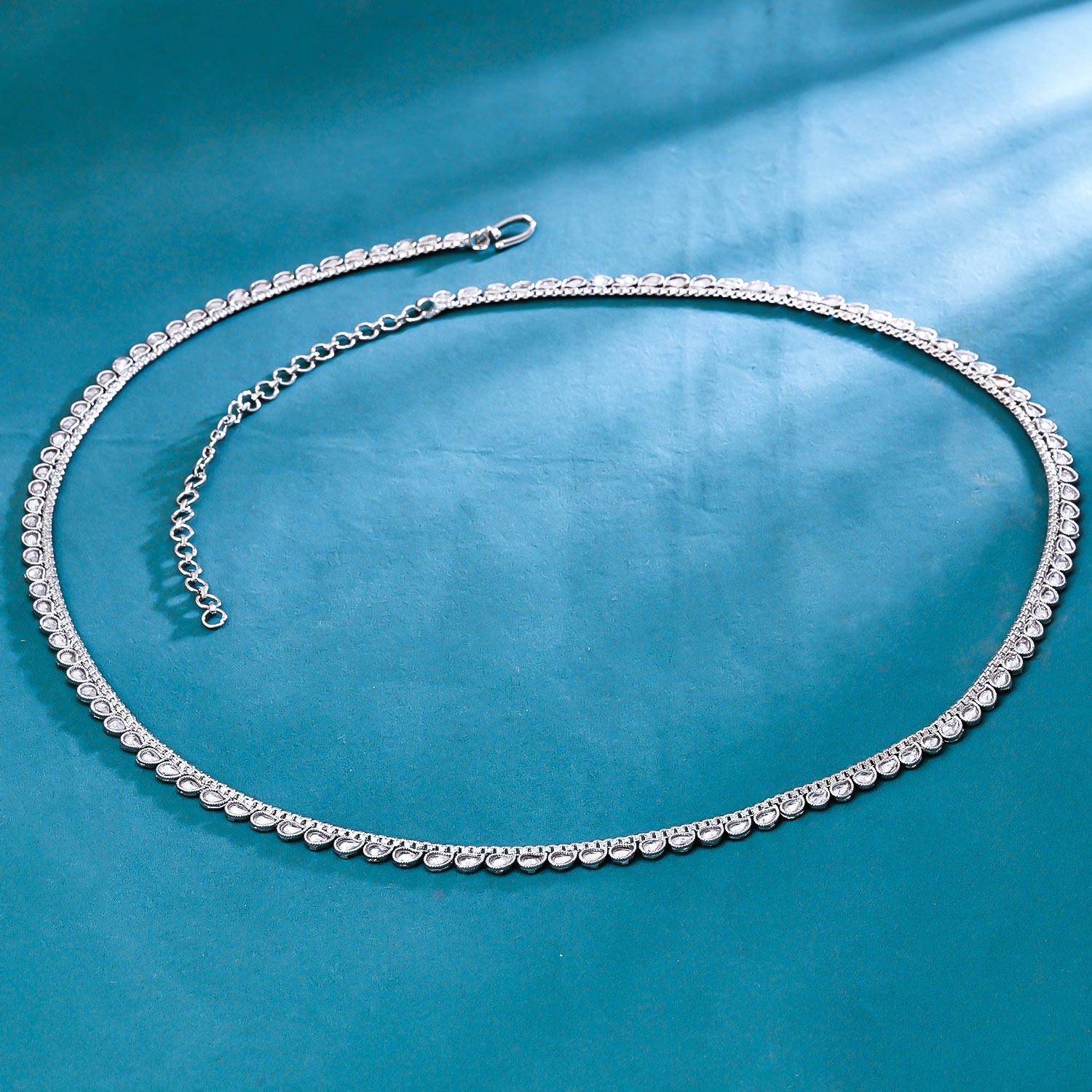 Sukkhi Classic Silver Rhodium Plated CZ Kamarband for Women