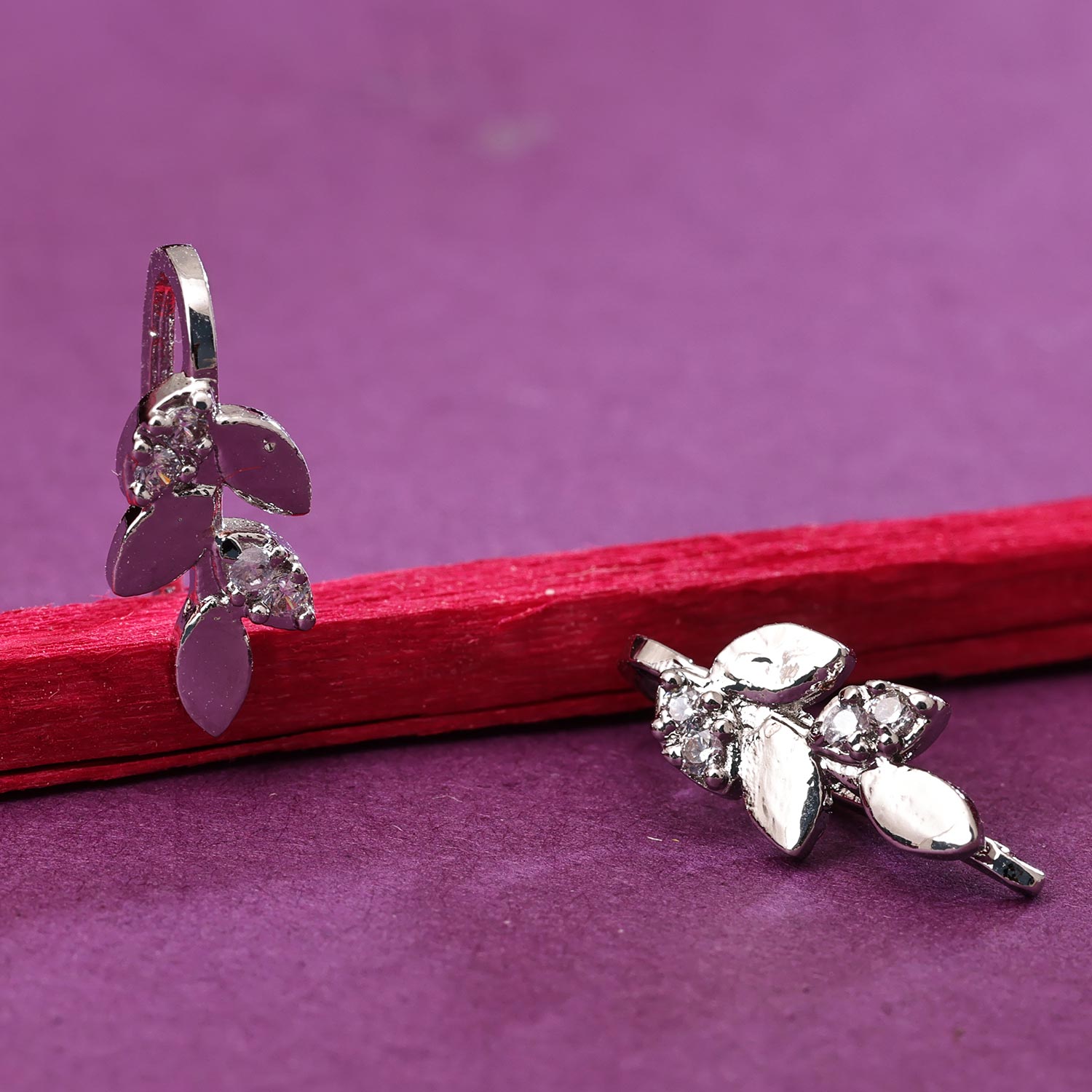 Sukkhi Spectacular Silver Rhodium Plated CZ Nosepin for Women