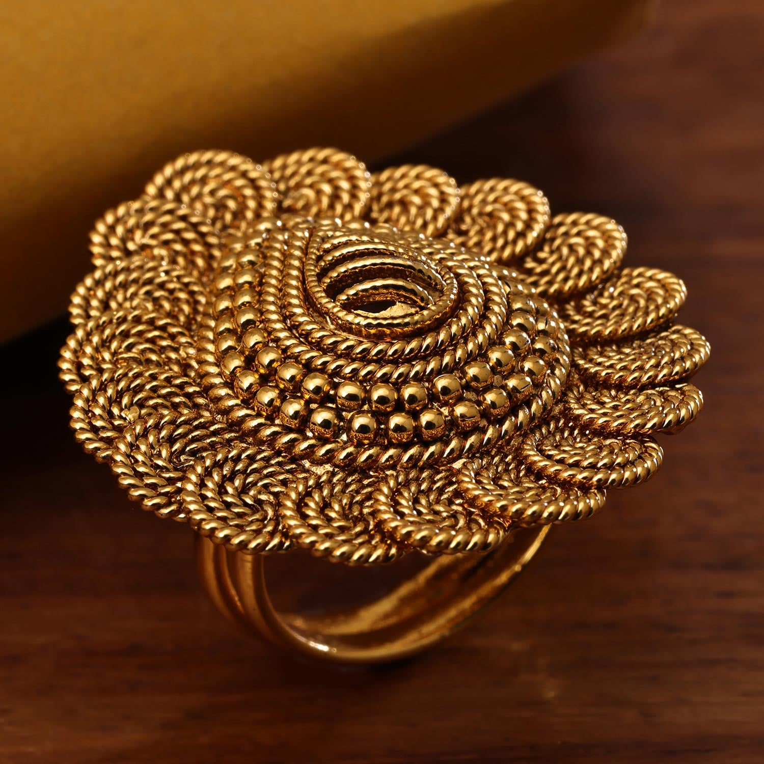 Sukkhi Exclusive Golden Gold Plated NA Ring for Women