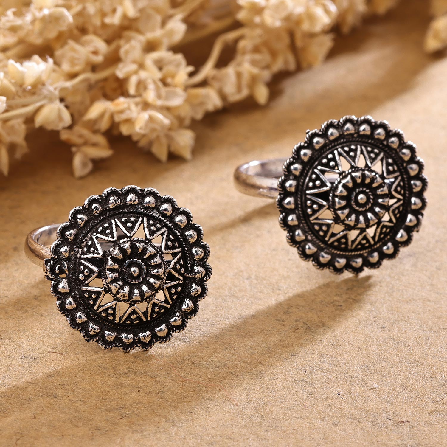 Sukkhi Fancy Silver Rhodium Plated NA Toe Ring for Women