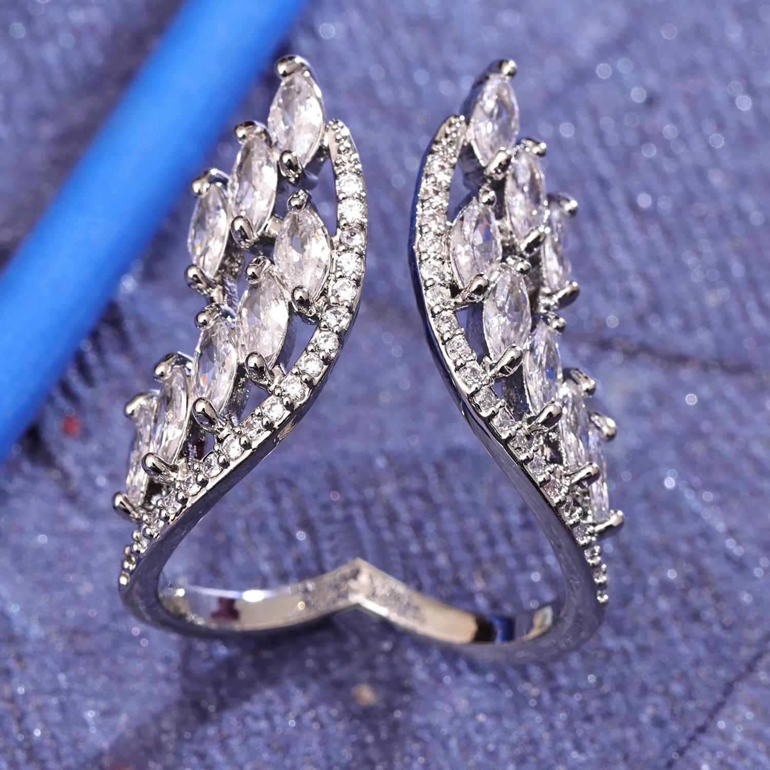 Sukkhi Splendid Silver Rhodium Plated CZ Ring for Women