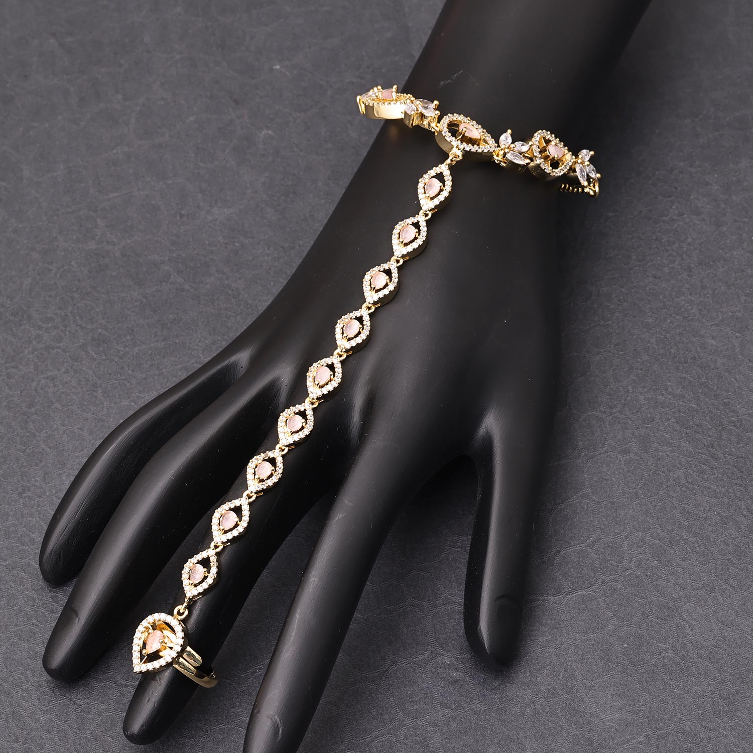 Sukkhi Fabulous Golden Gold Plated CZ Haathpan for Women