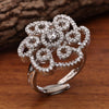 Sukkhi Trendy Silver Rhodium Plated CZ Ring for Women