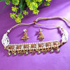 Sukkhi Striking White Pearl Gold Plated Traditional Necklace Set for Women