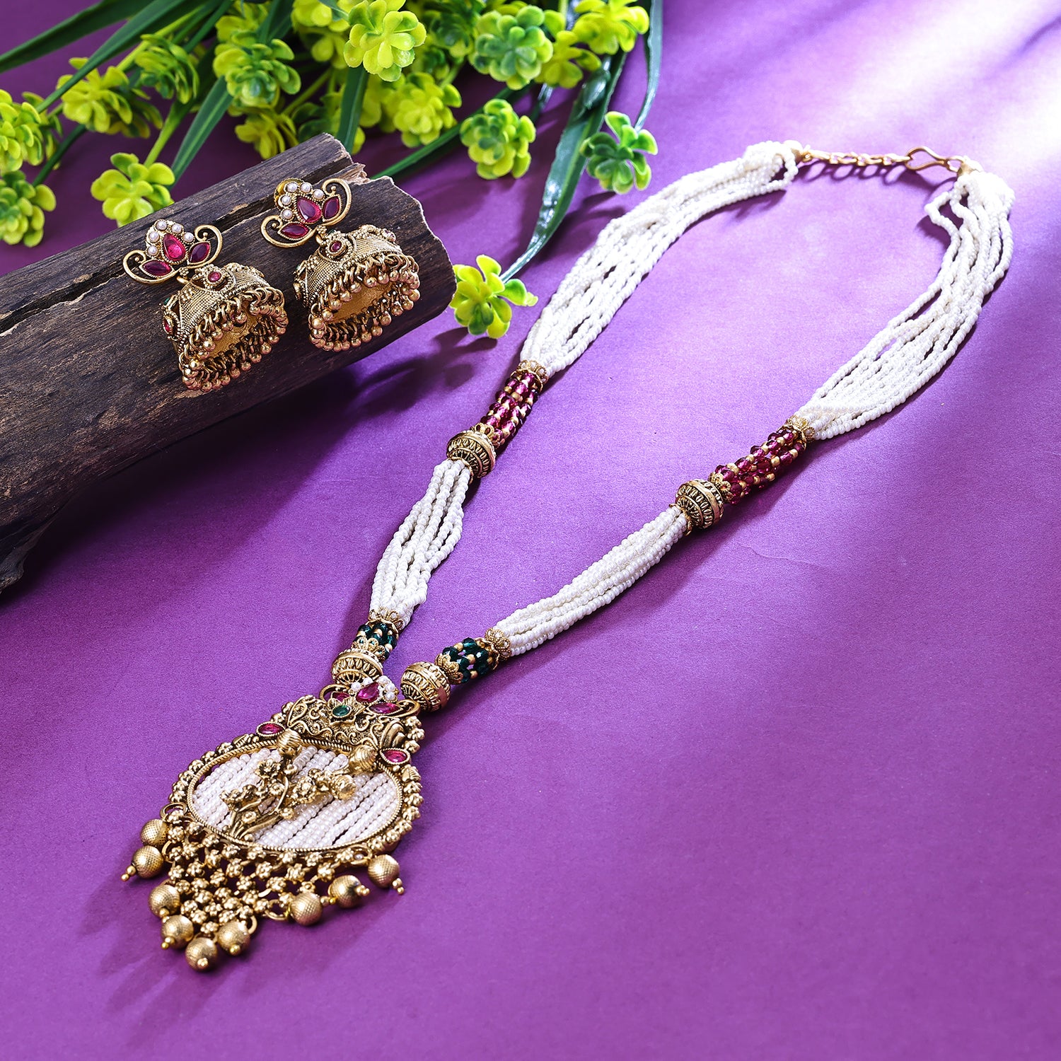 Sukkhi Acceptable Multicolor austrian Stone Gold Plated Traditional Necklace Set for Women