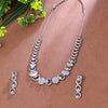 Sukkhi Alluring Silver CZ Stone Rhodium Plated Traditional Necklace Set for Women