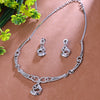Sukkhi Drop-Dead Silver CZ Stone Rhodium Plated Traditional Necklace Set for Women