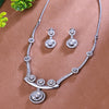 Sukkhi Gorgeous Silver CZ Stone Rhodium Plated Traditional Necklace Set for Women