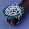 Sukkhi Lovesome Green And Silver CZ Stone Rhodium Plated Traditional Finger Ring for Women
