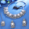 Sukkhi Shimmering Rhodium Plated Choker Necklace Set For Women