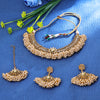Sukkhi Astonish Gold Plated Floral Choker Necklace Set For Women
