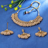 Sukkhi Astonish Gold Plated Floral Choker Necklace Set For Women