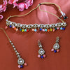 Sukkhi Eye-Catchy Gold Plated Choker Necklace Set For Women