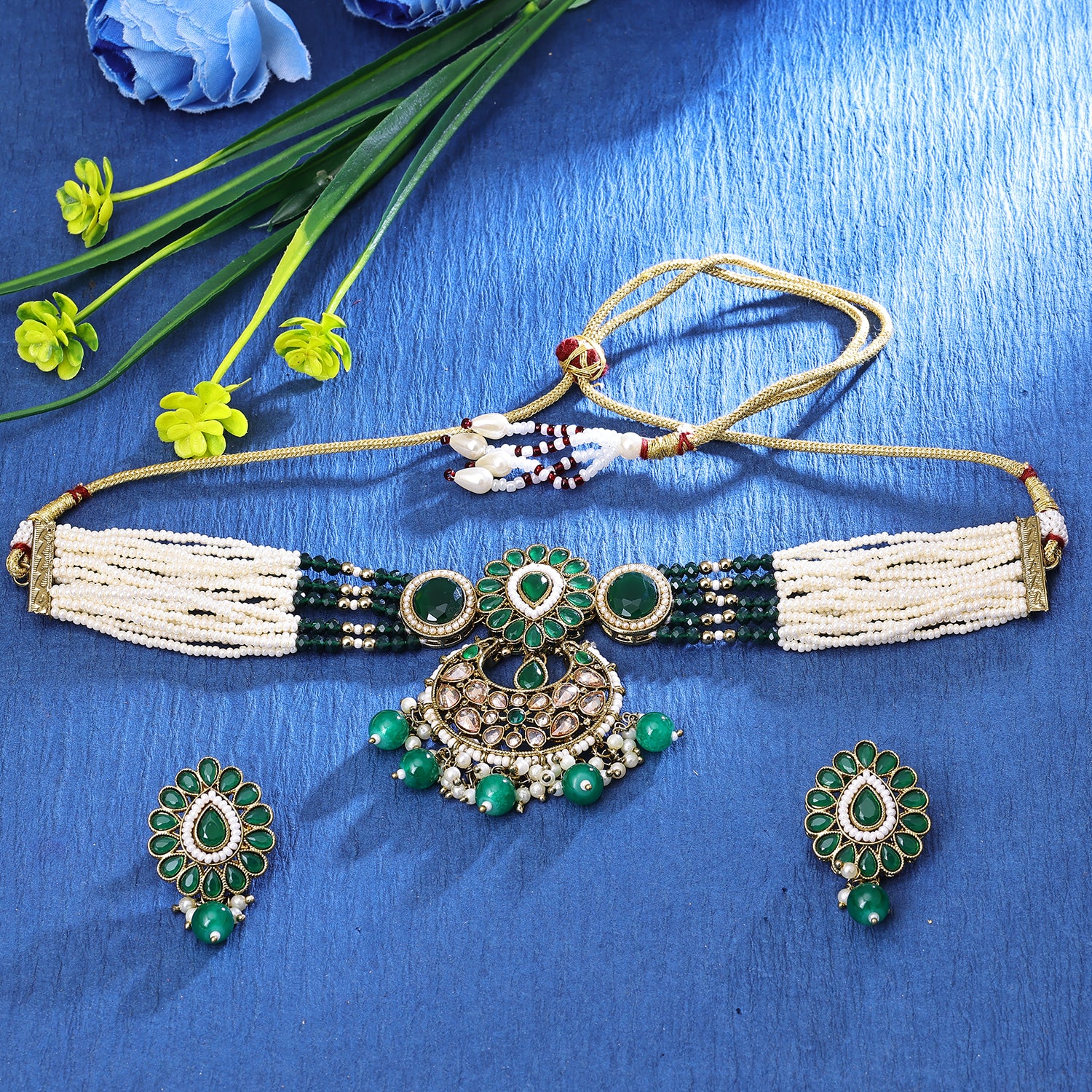 Sukkhi Stunning Gold Plated Choker Necklace Set For Women