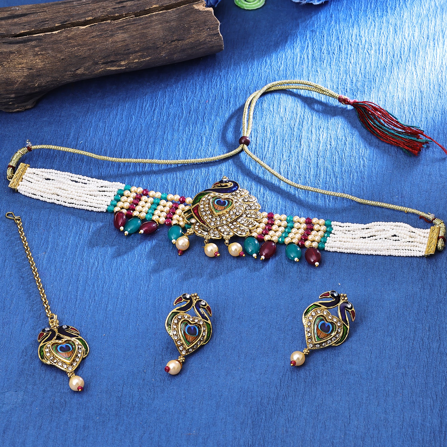 Sukkhi Ethnic Gold Plated Choker Necklace Set For Women