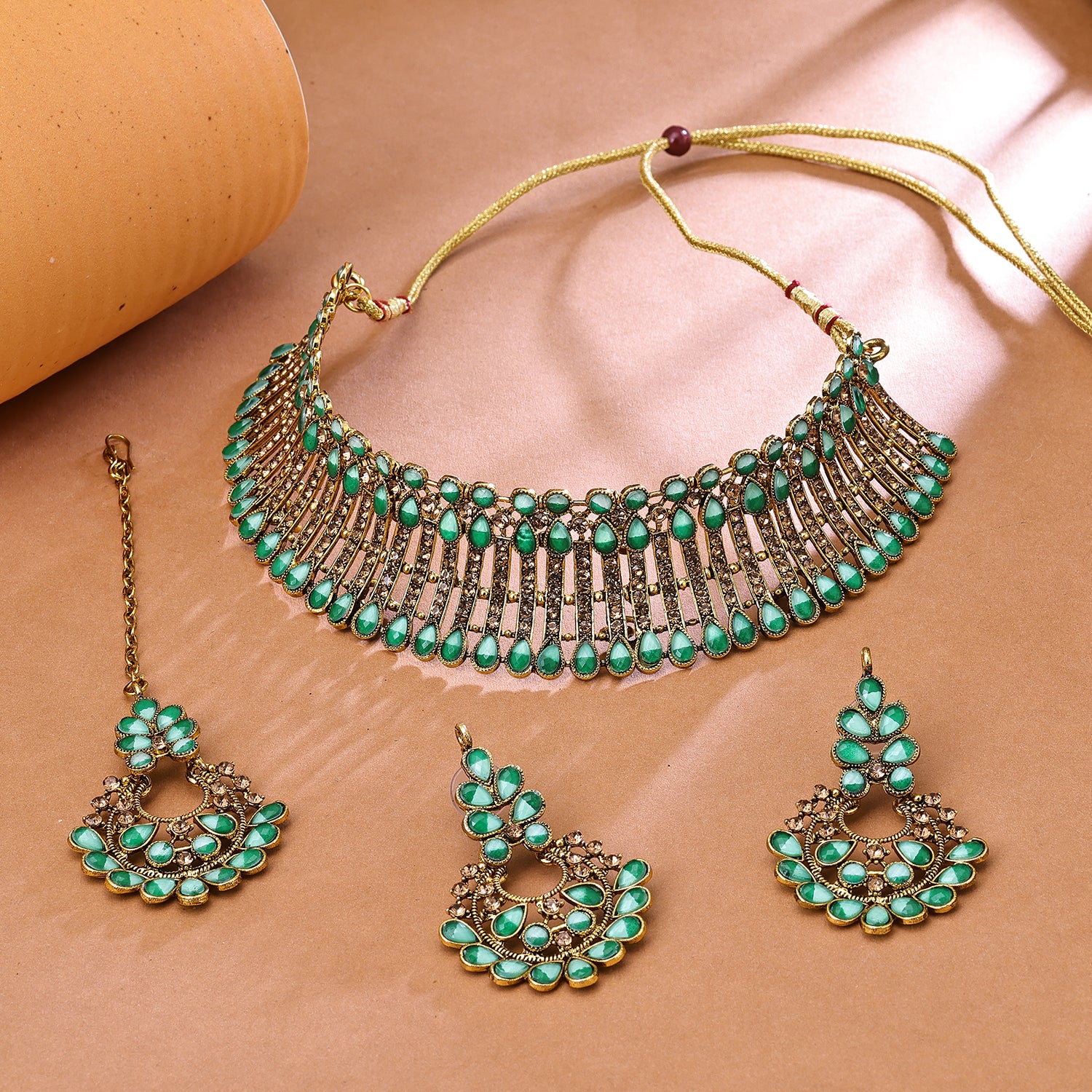 Sukkhi Eye Gold Plated Choker Necklace Set For Women