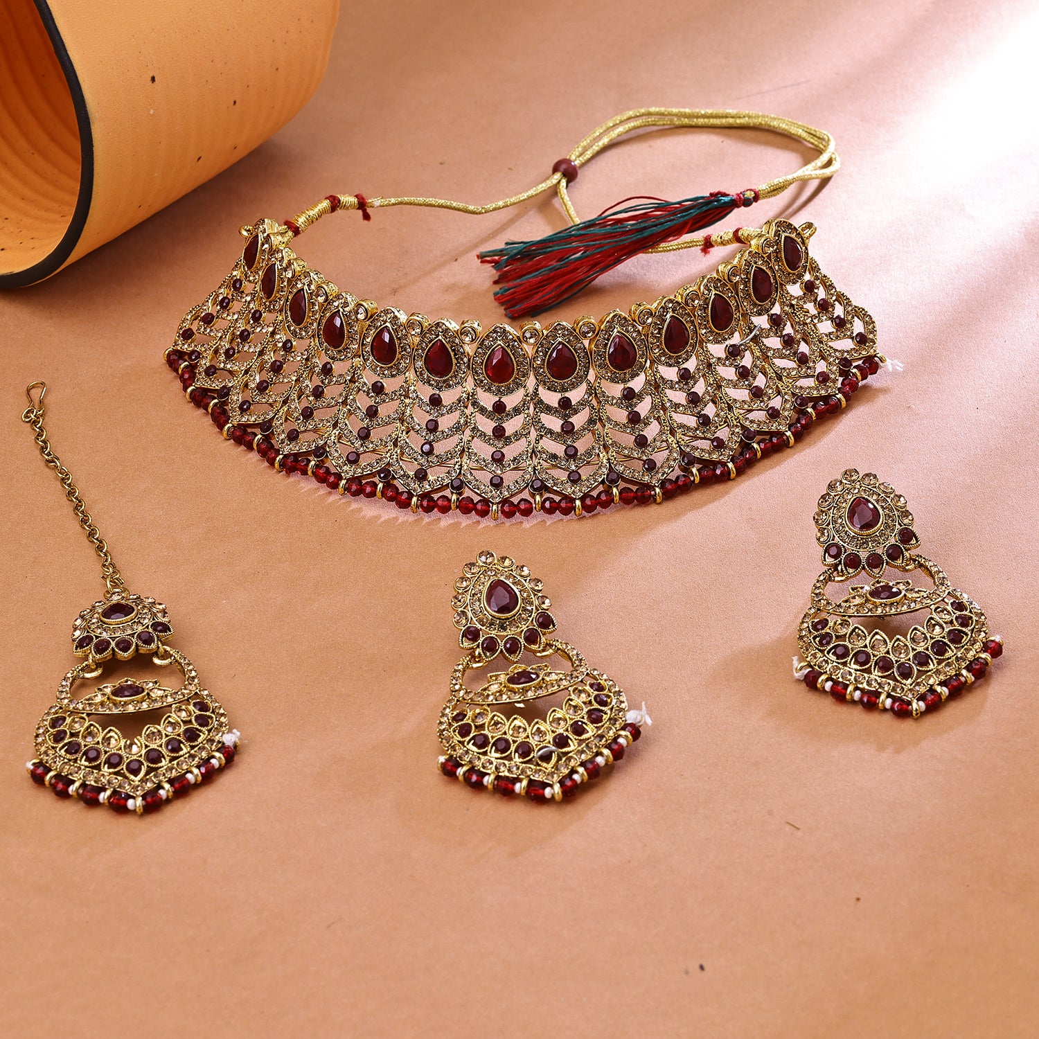 Sukkhi Lavish Gold Plated Choker Necklace Set For Women