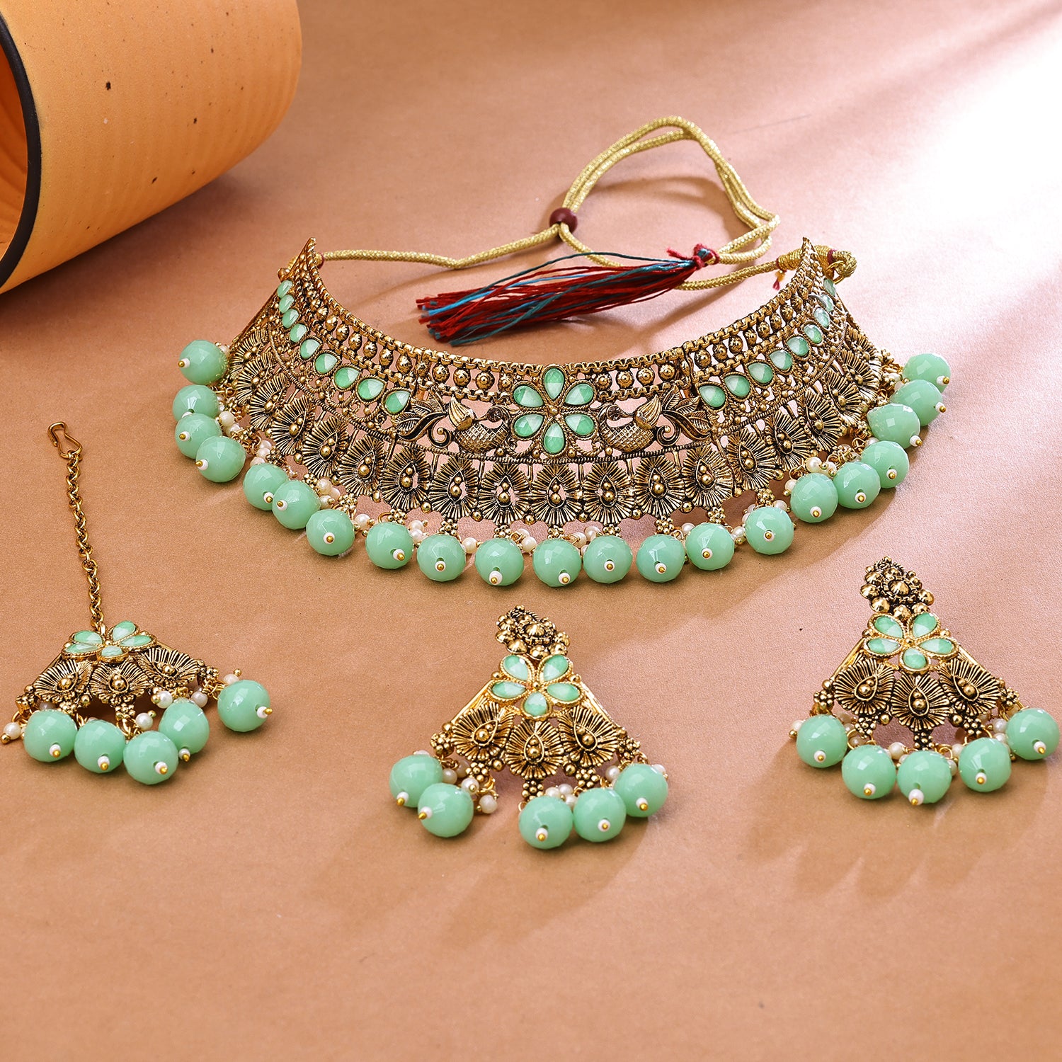 Sukkhi Trendy Gold Plated Choker Necklace Set For Women