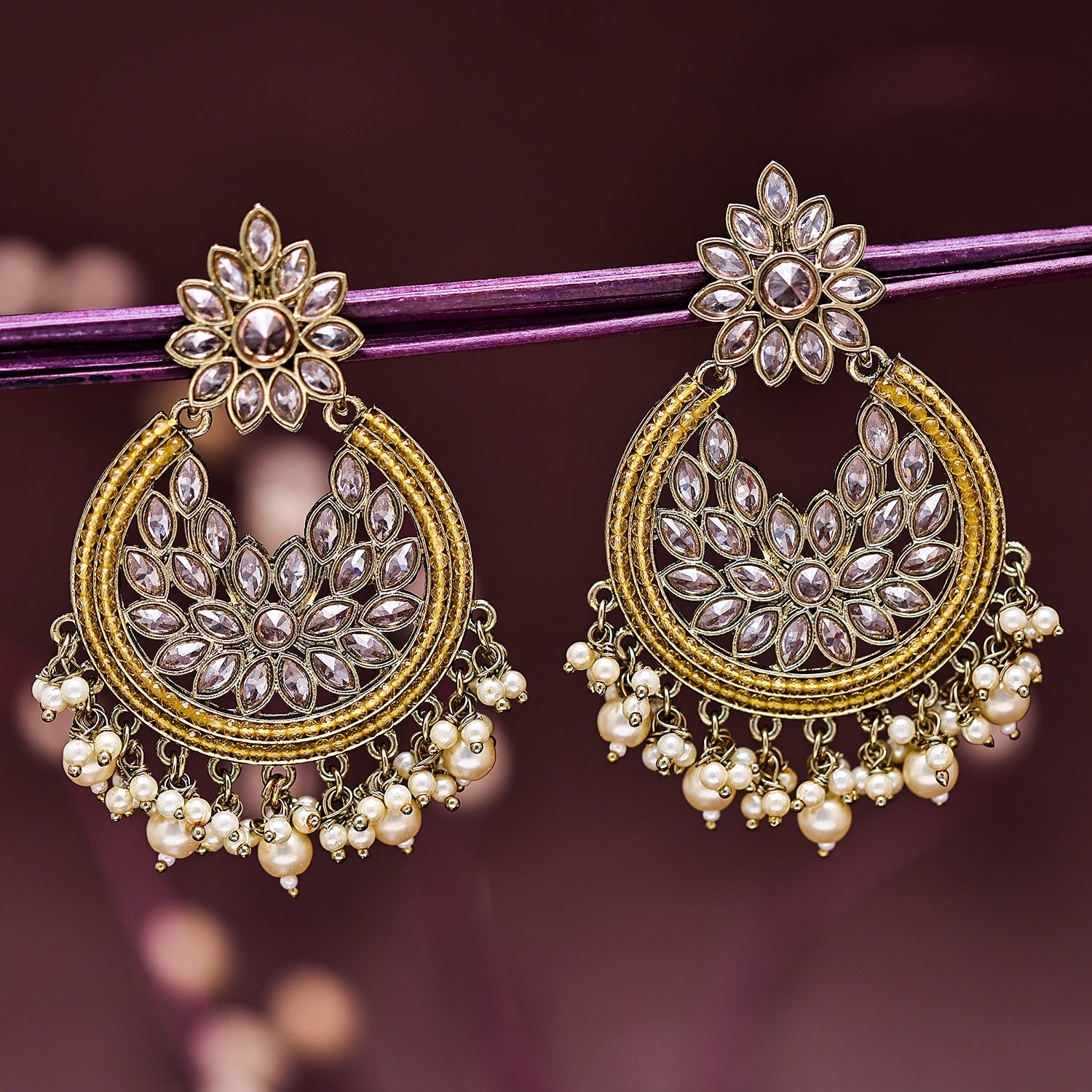 Sukkhi Lovable Gold Plated Chandelier Earring For Women
