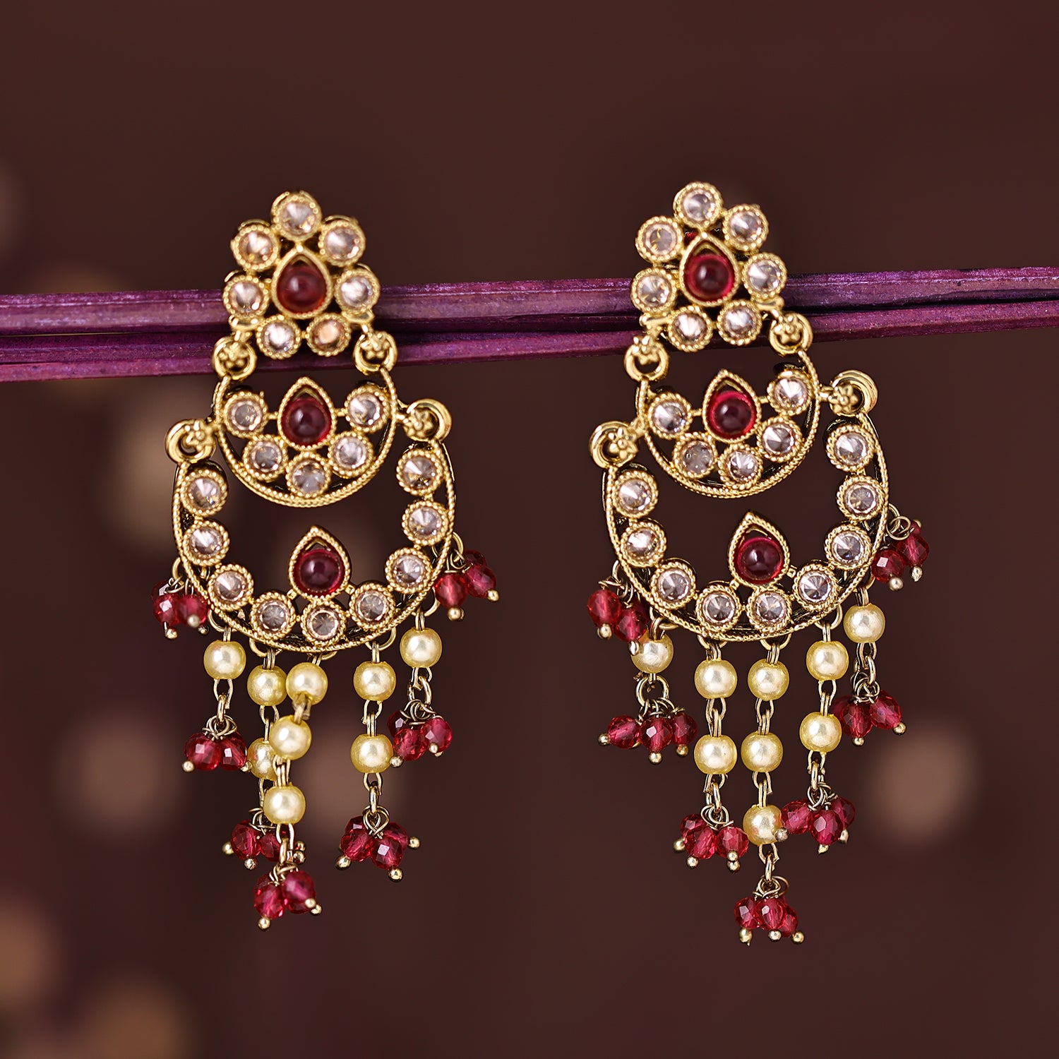 Sukkhi Majestic Gold Plated Chandelier Earring For Women