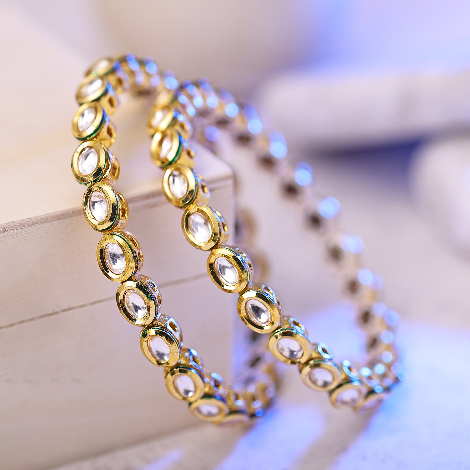 Sukkhi Fashionable Gold Plated Set of 2 Bangles For Women