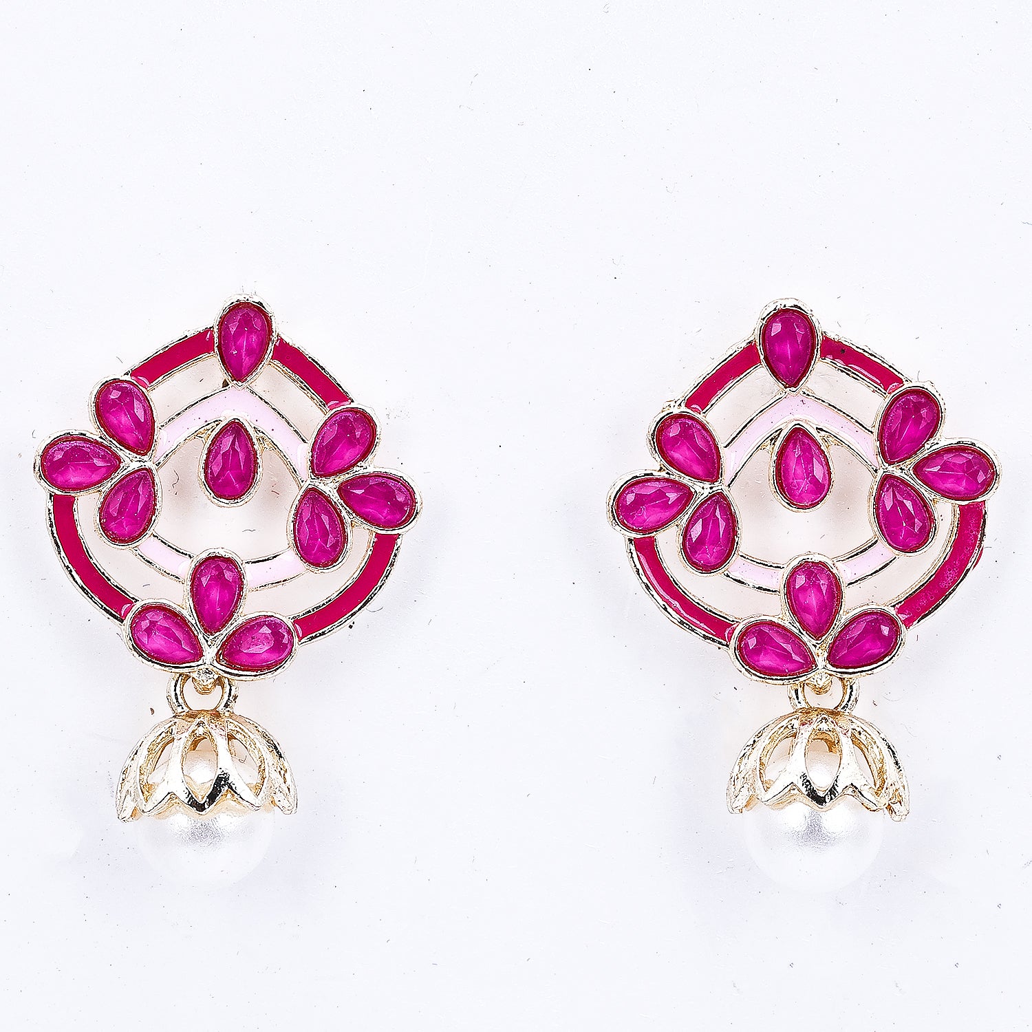 Sukkhi Attractive Rani Pink Jhumki Style Earring for Women