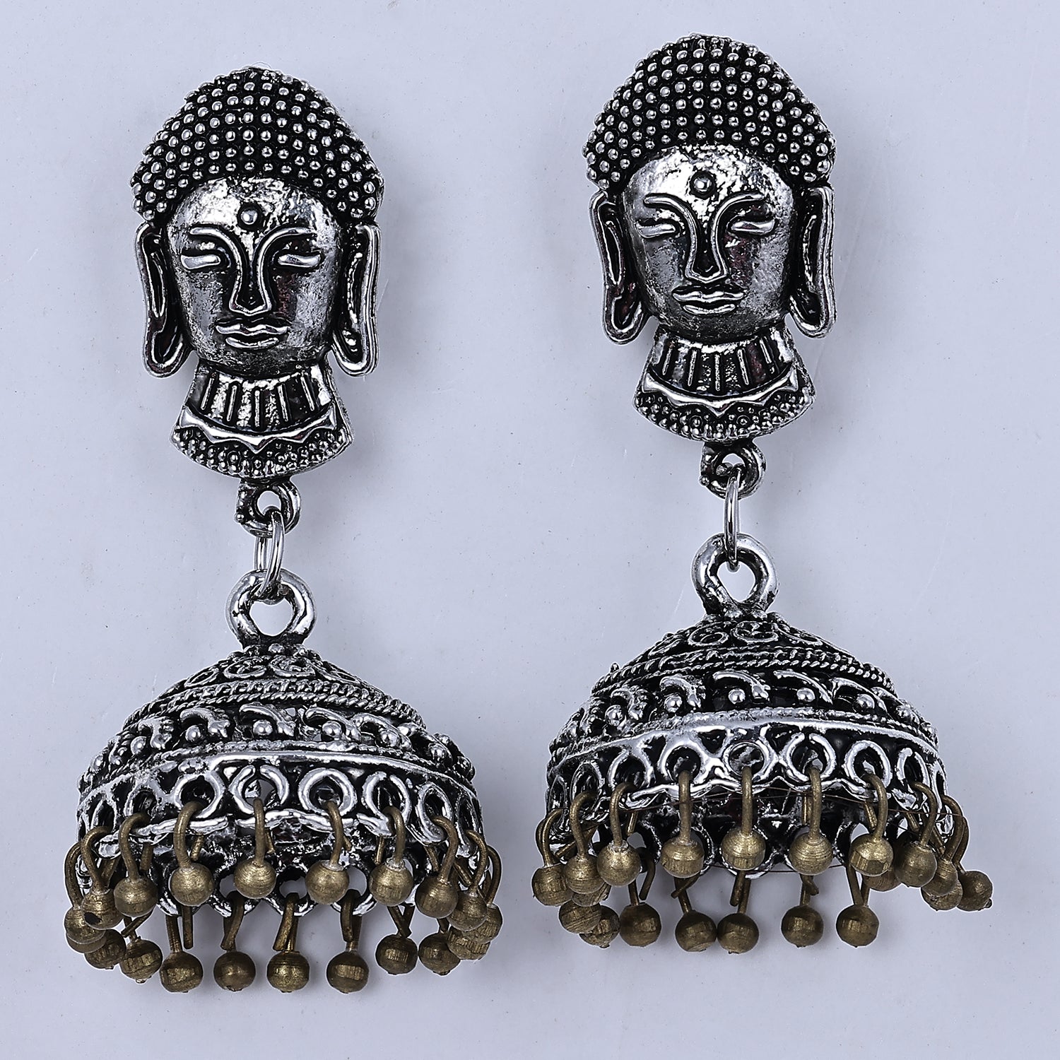 Sukkhi Astonishingtraditional Silver Oxidised Plated Jhumki Earrings For Women
