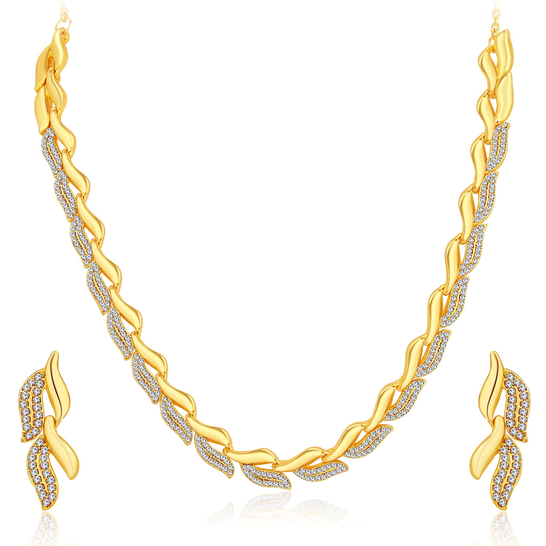 Sukkhi Sparkling Gold Plated Austrian Diamond Set of 4 Necklace Combo for Women