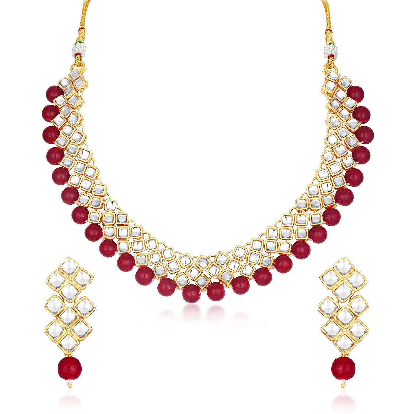 Sukkhi Sensational Pearl Gold Plated Kundan Set of 3 Necklace Combo for Women