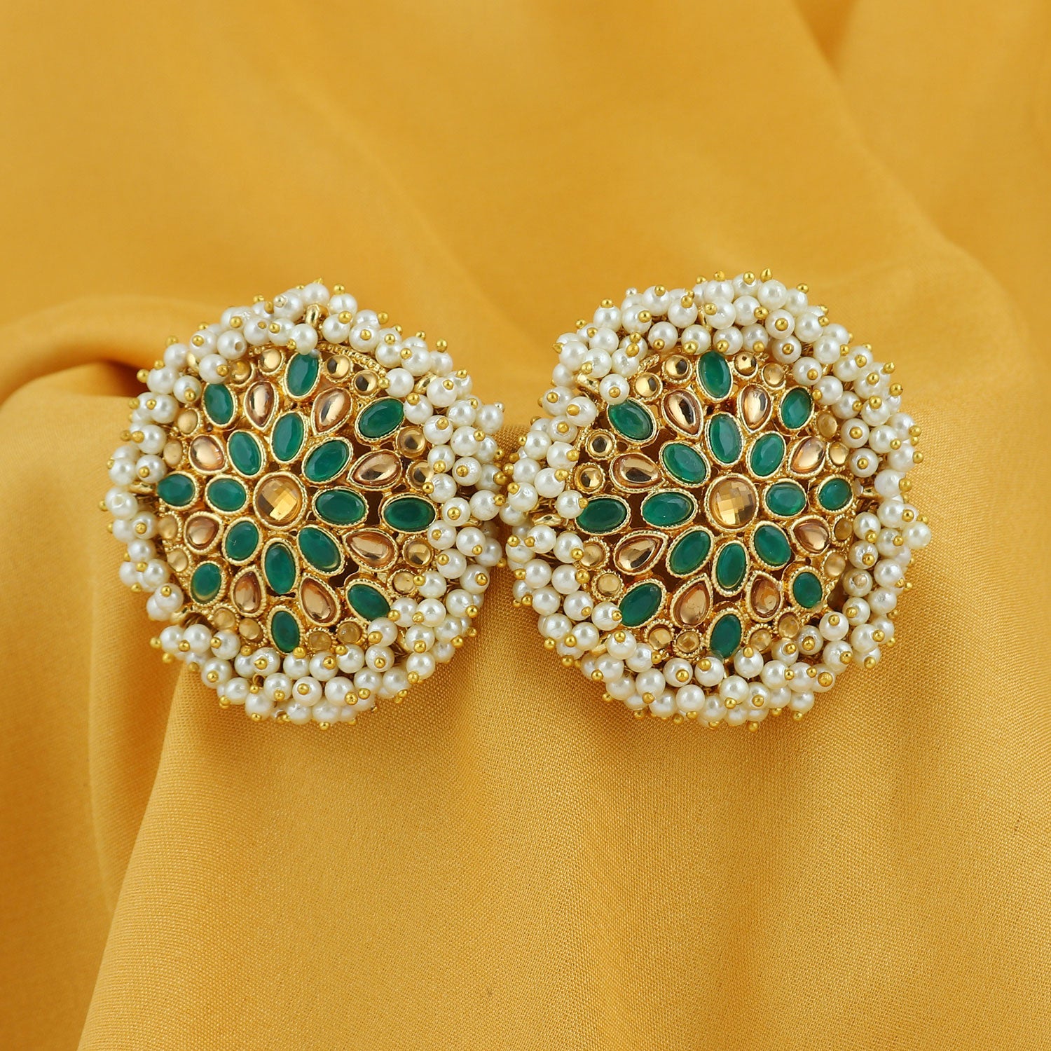 Sukkhi Adorable Gold Plated LCT & Pearl Stud Earring for Women