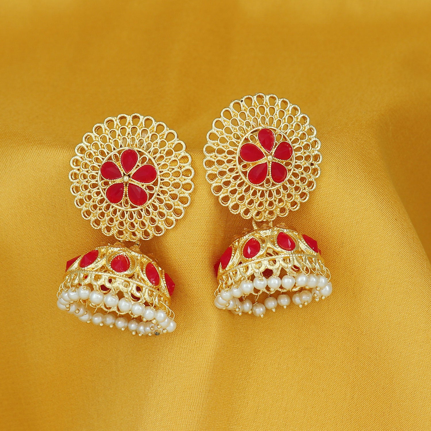Sukkhi Glamorous Gold Plated Pearl Jhumki Earring for Women