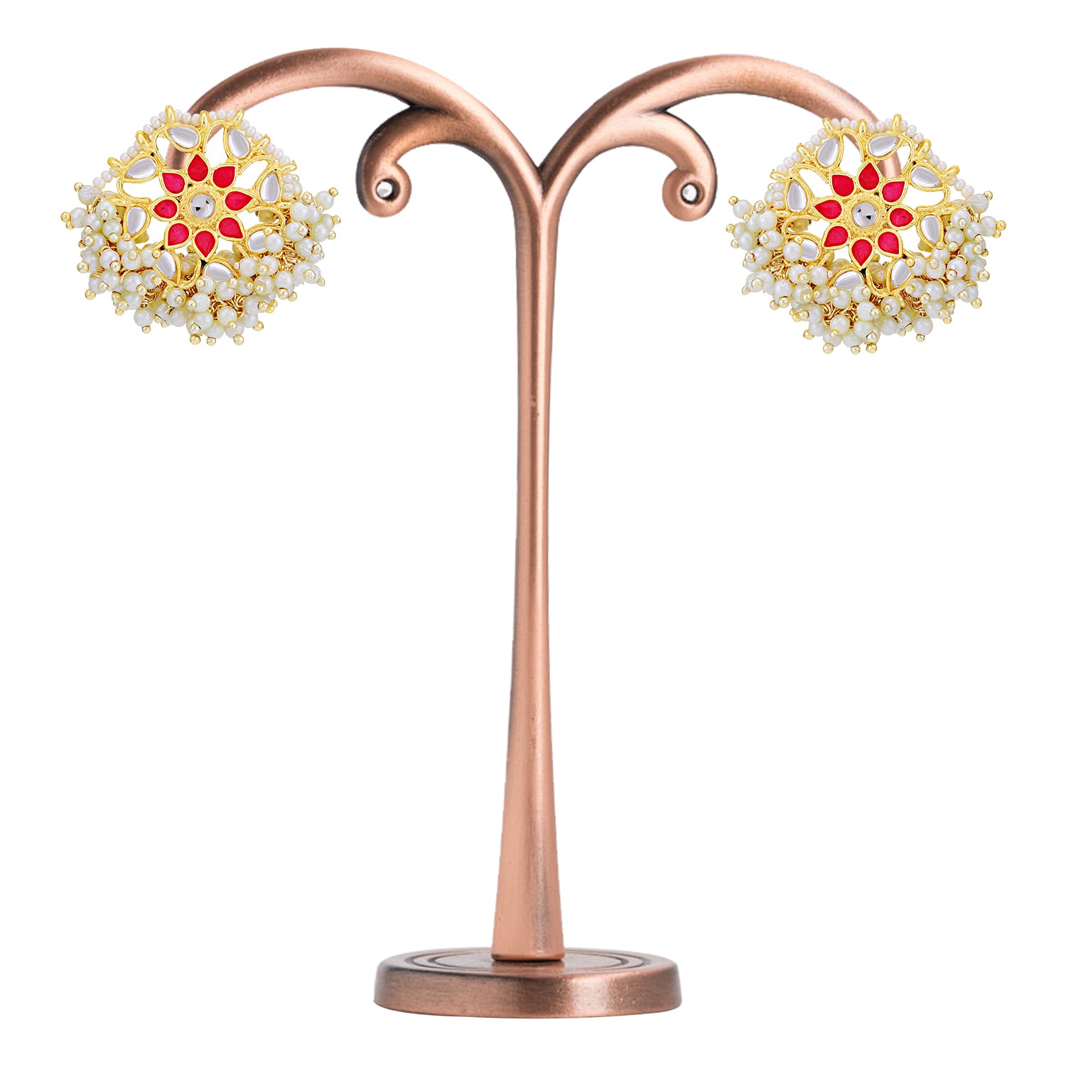 Sukkhi Trendy Gold Plated Kundan & Pearl Stud Earring for Women