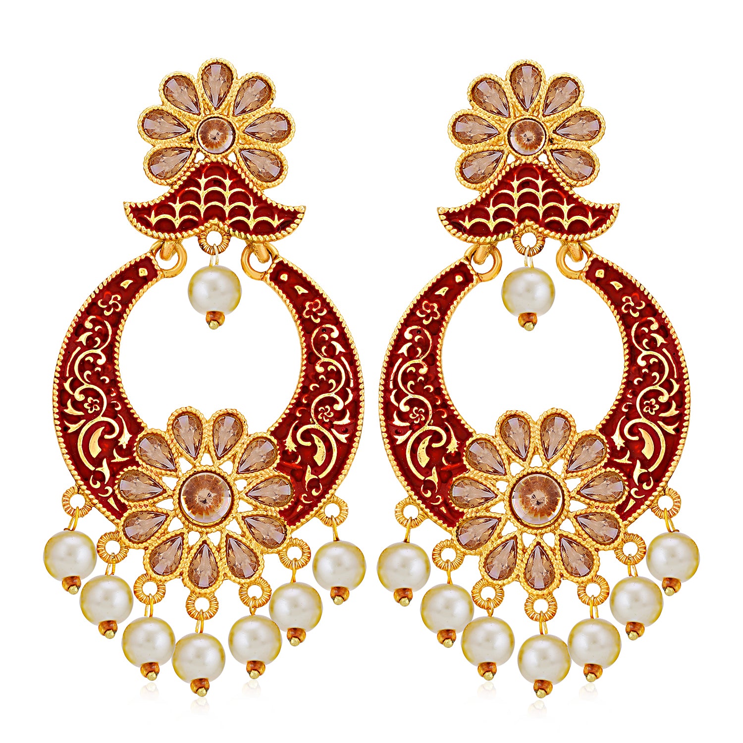 Sukkhi Adorable LCT Gold Plated Mint Collection Pearl Chandelier Earring for Women