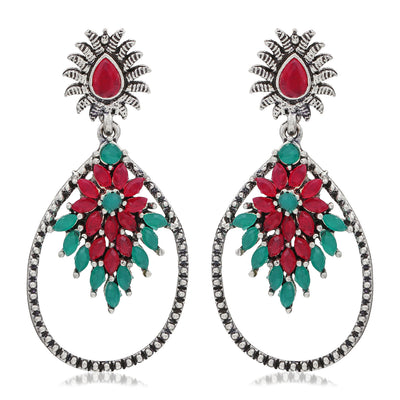 Sukkhi Glimmery Oxidised Floral Dangle Earring For Women