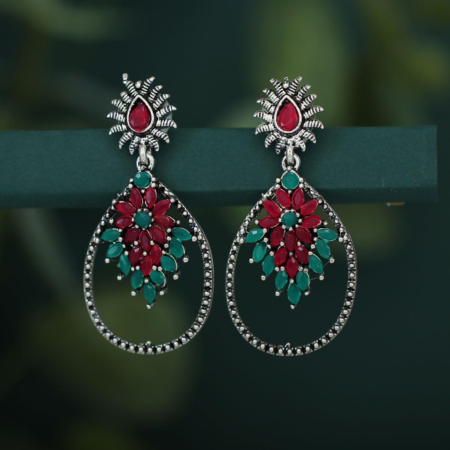 Sukkhi Glimmery Oxidised Floral Dangle Earring For Women