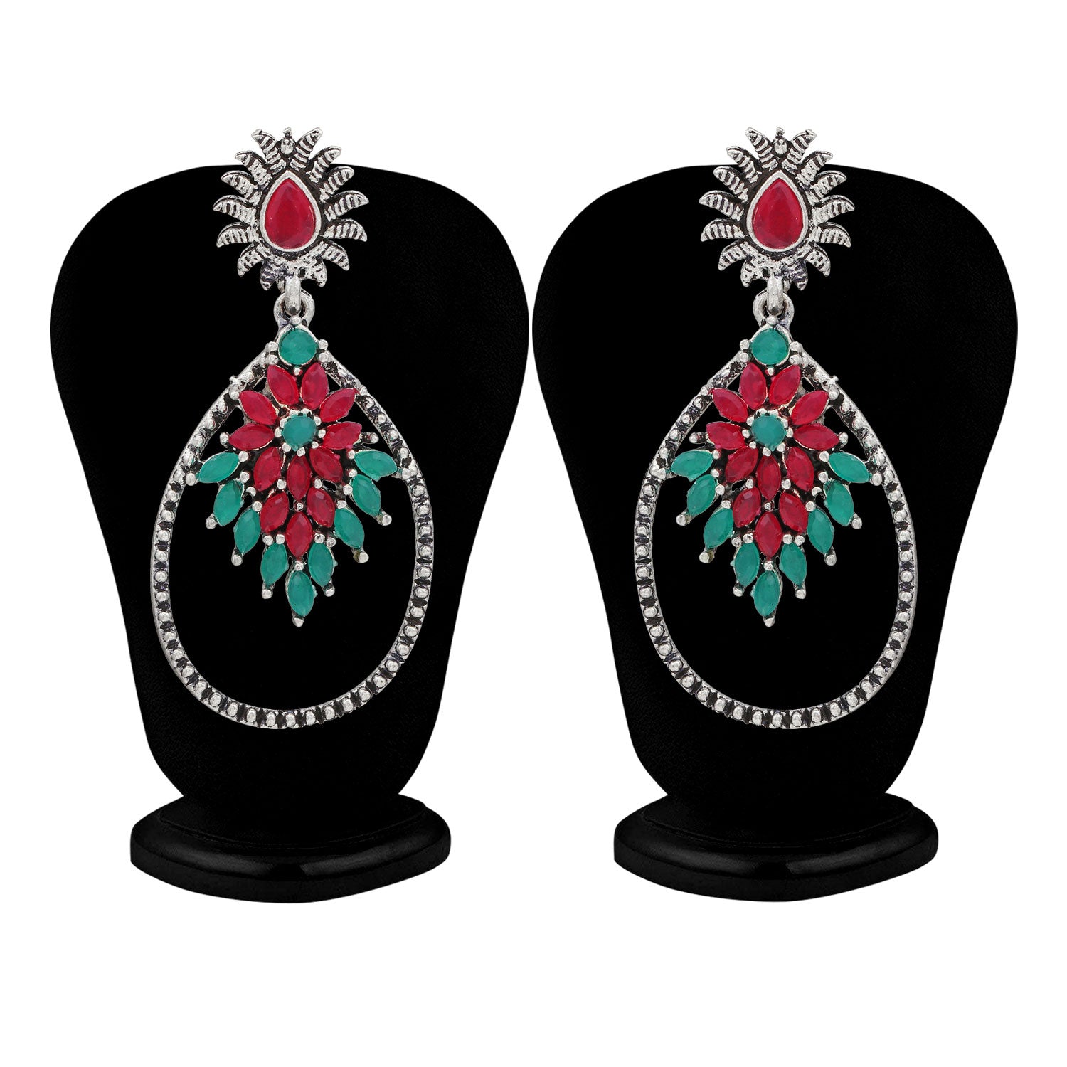 Sukkhi Glimmery Oxidised Floral Dangle Earring For Women