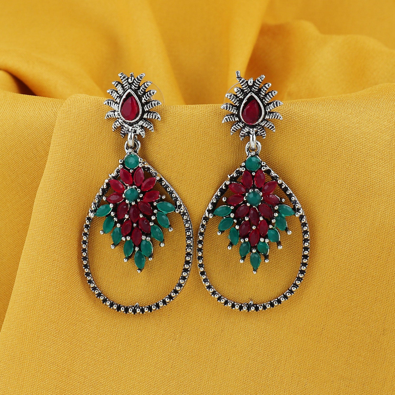 Sukkhi Glimmery Oxidised Floral Dangle Earring For Women
