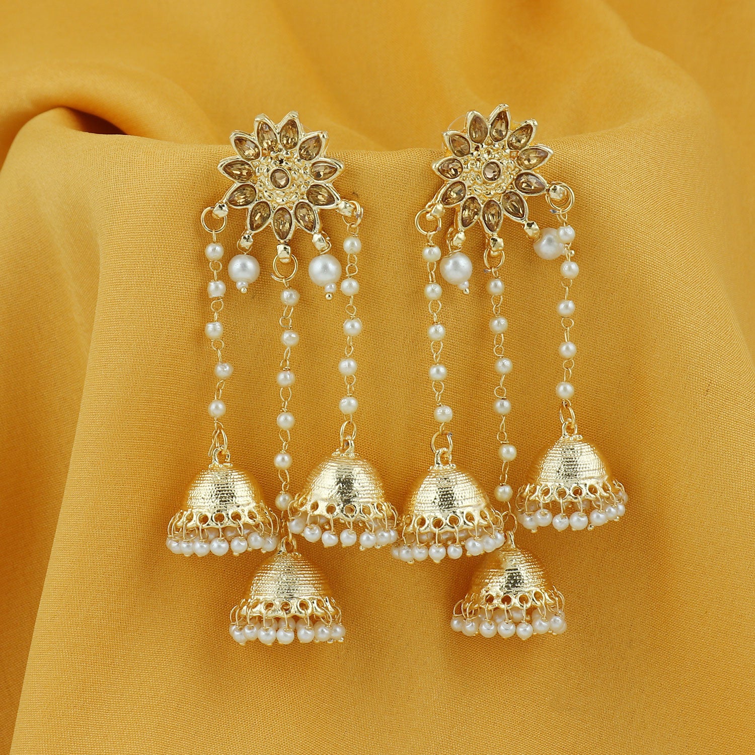 Sukkhi Gorgeous Gold Plated Pearl Jhumki Earring for Women