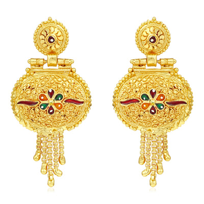 Sukkhi Lovely 24 Carat Gold Plated Meenakari Choker Necklace Set for Women