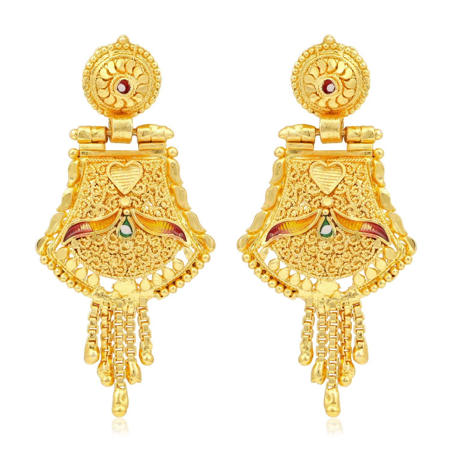 Sukkhi Ethnic 24 Carat Gold Plated Floral Meenakari Choker Necklace Set for Women