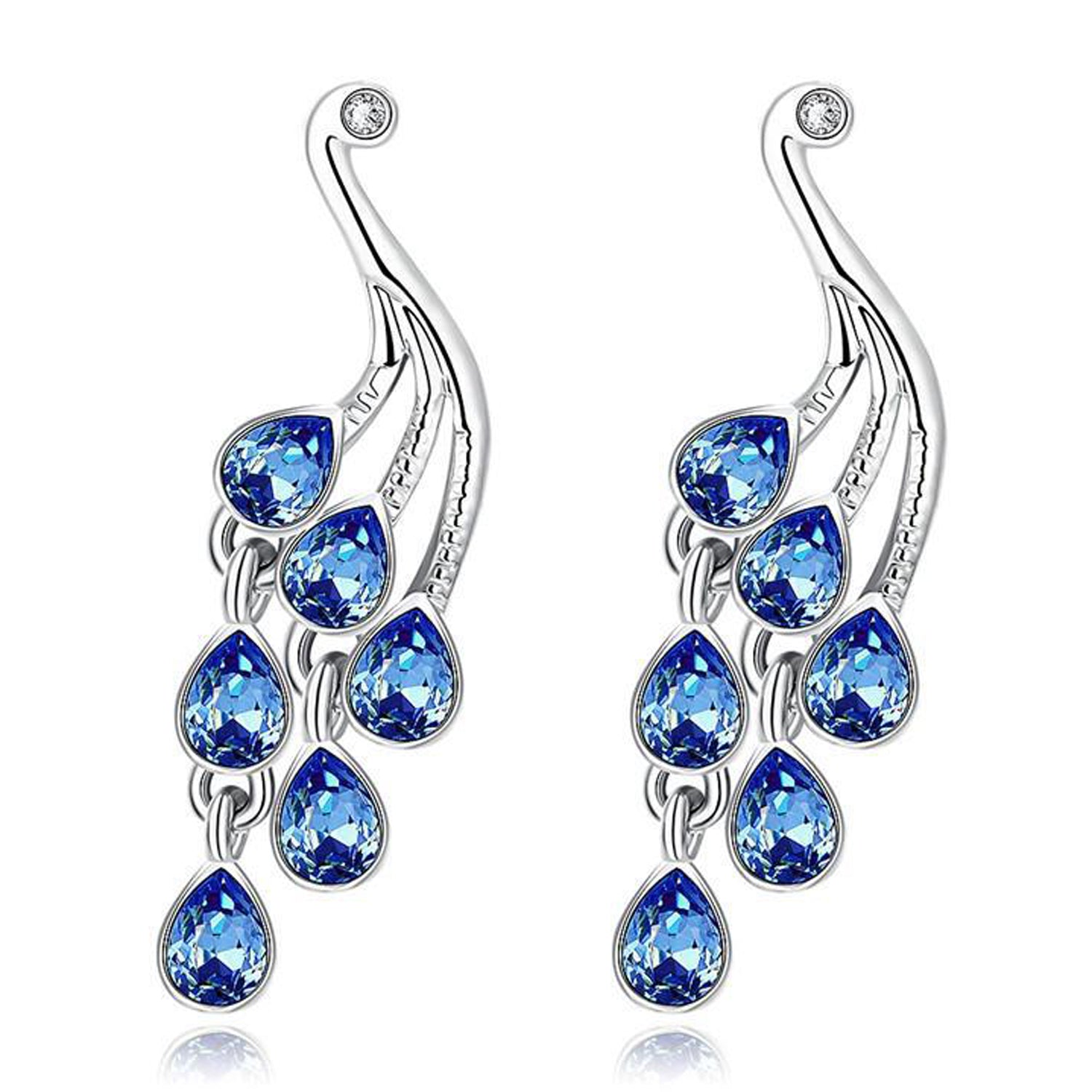 Sukkhi Glorious Rhodium Plated Crystals from Swarovski Dangle Pair of 3 Earring Combo For Women