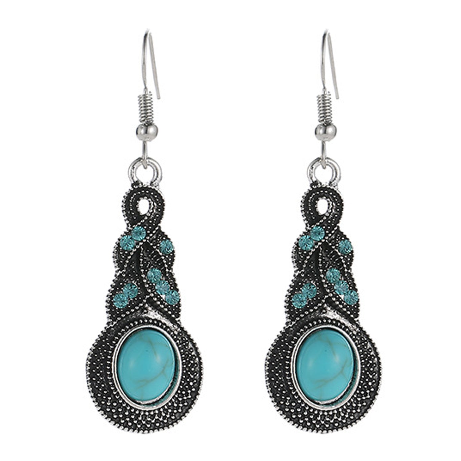Sukkhi Glorious Rhodium Plated Crystals from Swarovski Dangle Pair of 3 Earring Combo For Women